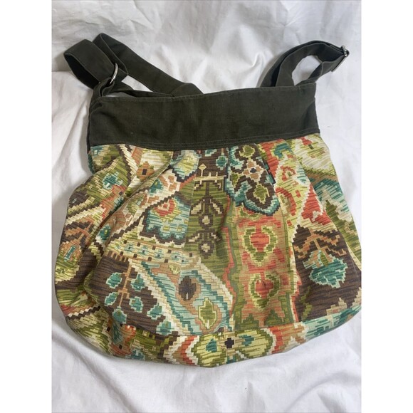 Sak Saum For Freedom Aztec Tribal Abstract Floral Adjust Tote/Bag 17x13 Purse - Picture 3 of 9